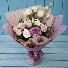 Букет цветов из:  Розы и Лизиантусы в Макеево