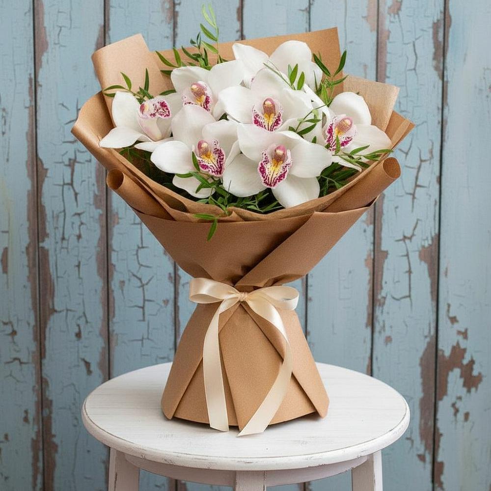 Букет цветов из: Орхидеи и Розы в Макеево