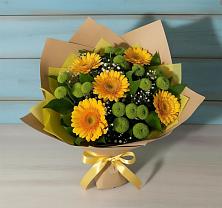 Букет цветов из:  Герберы и Хризантемы в Макеево
