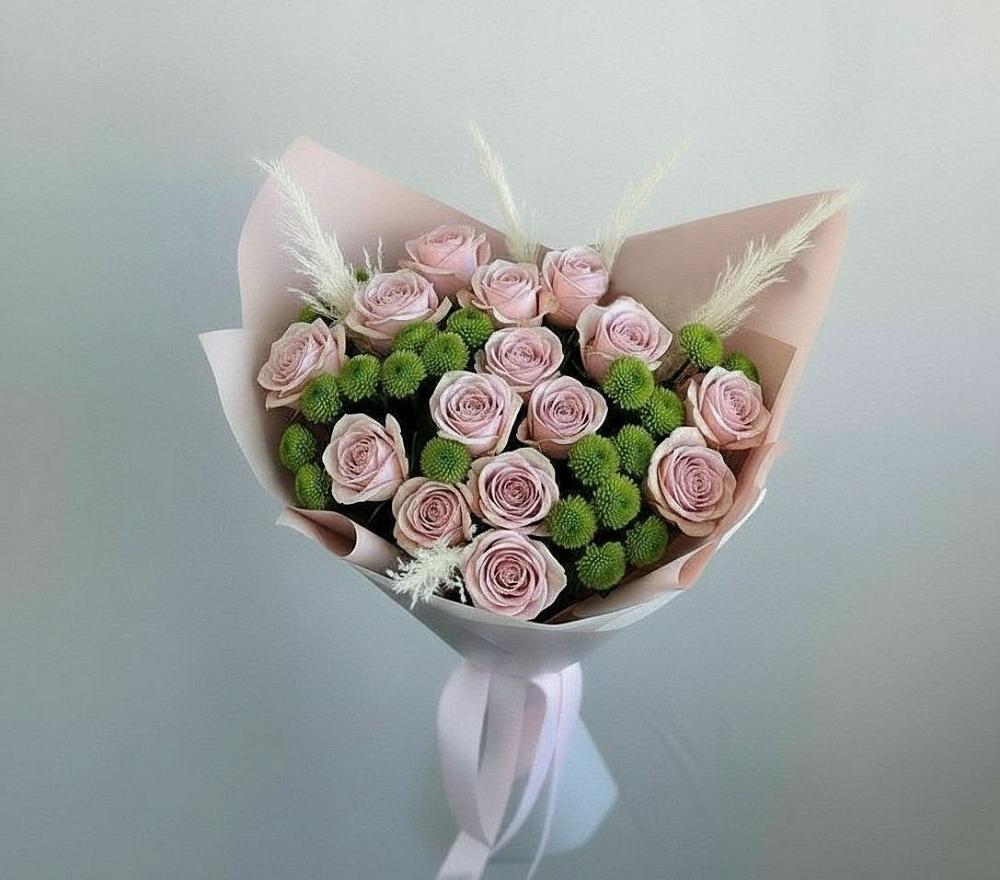 Букет цветов из: Розы и Хризантемы в Макеево