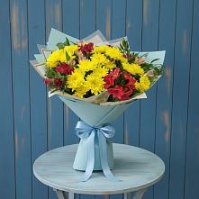 Букет цветов из:  Альстромерии и Хризантемы в Макеево